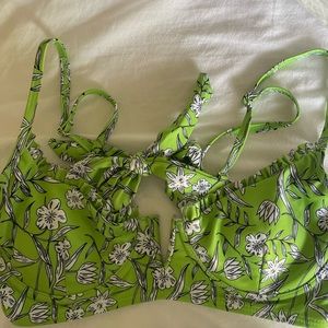 floral green bikini top